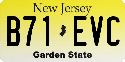 NJ license plate B71EVC