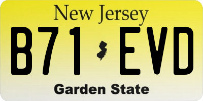 NJ license plate B71EVD