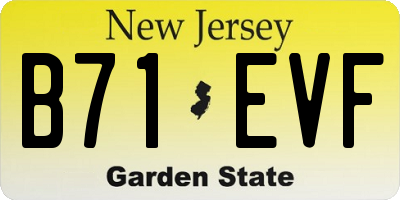 NJ license plate B71EVF