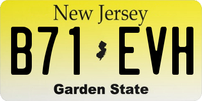 NJ license plate B71EVH