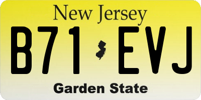 NJ license plate B71EVJ