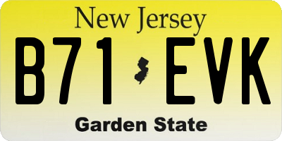 NJ license plate B71EVK