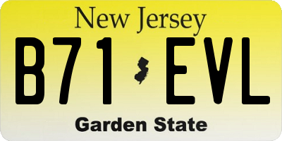 NJ license plate B71EVL