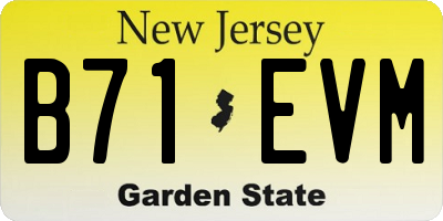 NJ license plate B71EVM