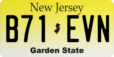 NJ license plate B71EVN
