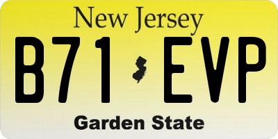 NJ license plate B71EVP