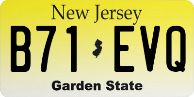 NJ license plate B71EVQ