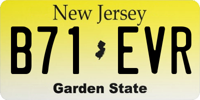 NJ license plate B71EVR