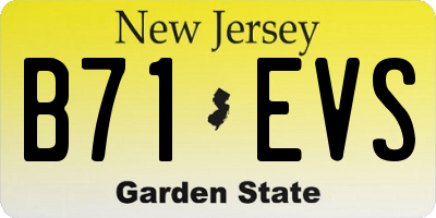 NJ license plate B71EVS