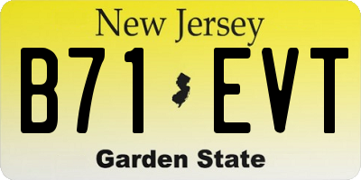 NJ license plate B71EVT