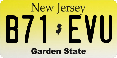 NJ license plate B71EVU