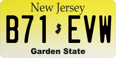 NJ license plate B71EVW