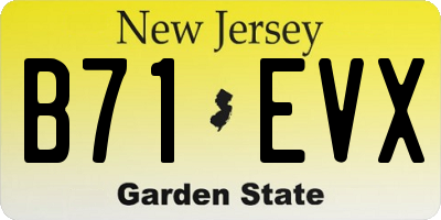 NJ license plate B71EVX
