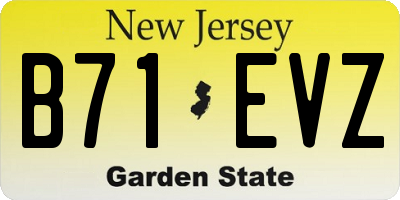 NJ license plate B71EVZ