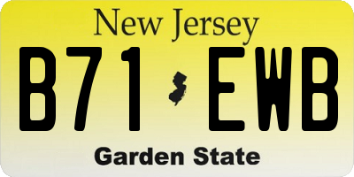 NJ license plate B71EWB