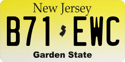 NJ license plate B71EWC