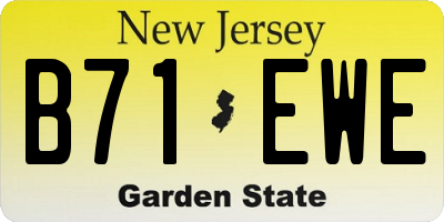 NJ license plate B71EWE