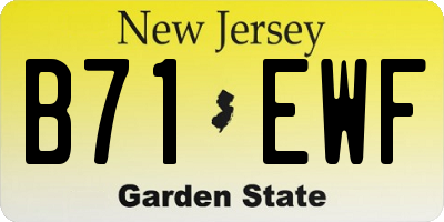 NJ license plate B71EWF
