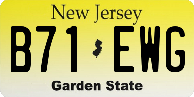NJ license plate B71EWG