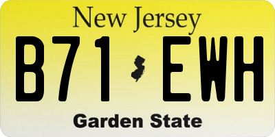 NJ license plate B71EWH