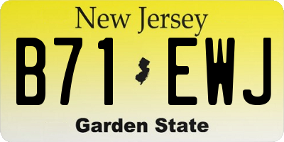 NJ license plate B71EWJ