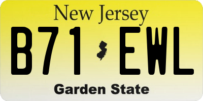 NJ license plate B71EWL