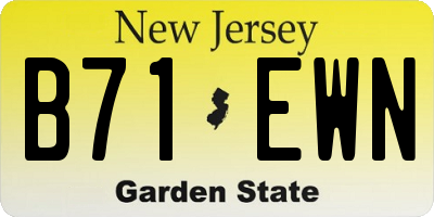 NJ license plate B71EWN