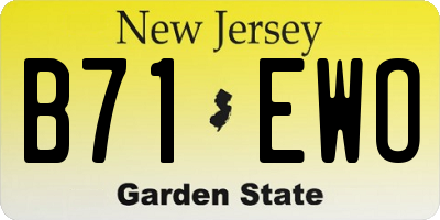 NJ license plate B71EWO