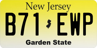 NJ license plate B71EWP