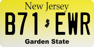 NJ license plate B71EWR