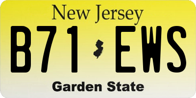 NJ license plate B71EWS