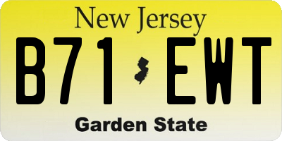 NJ license plate B71EWT
