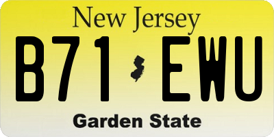 NJ license plate B71EWU