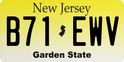 NJ license plate B71EWV