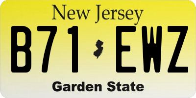 NJ license plate B71EWZ