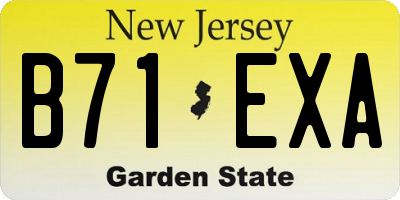 NJ license plate B71EXA