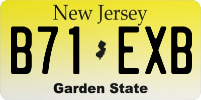 NJ license plate B71EXB