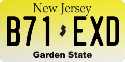 NJ license plate B71EXD