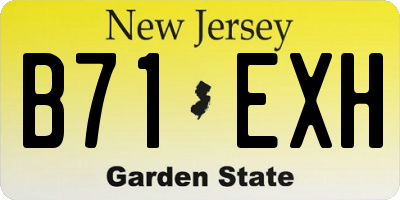NJ license plate B71EXH