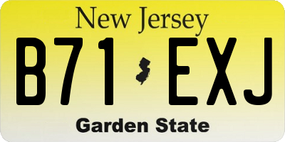 NJ license plate B71EXJ