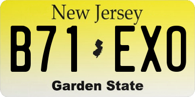 NJ license plate B71EXO