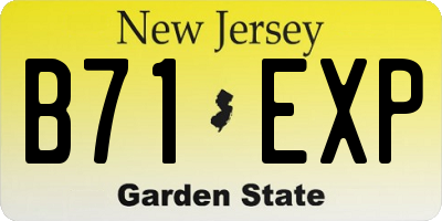NJ license plate B71EXP