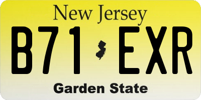 NJ license plate B71EXR