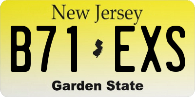 NJ license plate B71EXS