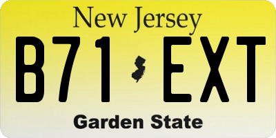 NJ license plate B71EXT