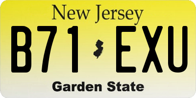 NJ license plate B71EXU