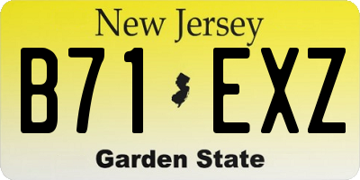 NJ license plate B71EXZ