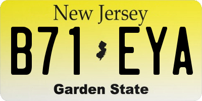 NJ license plate B71EYA