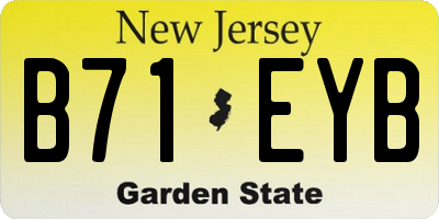 NJ license plate B71EYB