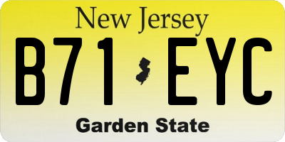 NJ license plate B71EYC